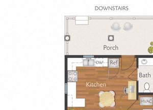 3 Bedroom 2.5 Bath-2D Floorplan 3 Bedroom 2.5 Bath-2D Floorplan-Marrero Commons Apartments, New Orleans, LA